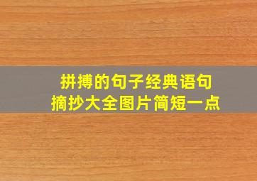 拼搏的句子经典语句摘抄大全图片简短一点