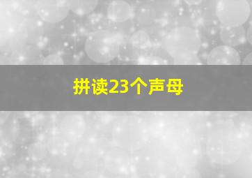 拼读23个声母