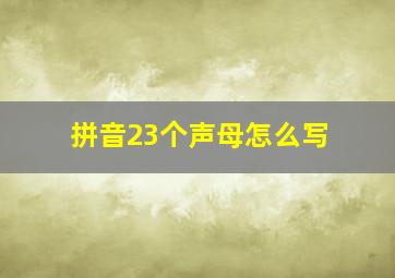 拼音23个声母怎么写