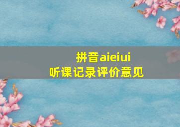 拼音aieiui听课记录评价意见