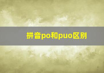 拼音po和puo区别