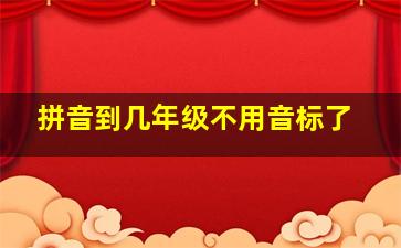 拼音到几年级不用音标了