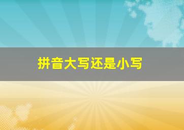 拼音大写还是小写