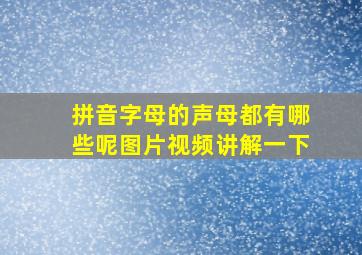 拼音字母的声母都有哪些呢图片视频讲解一下