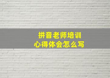 拼音老师培训心得体会怎么写