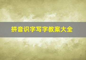 拼音识字写字教案大全