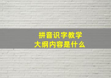 拼音识字教学大纲内容是什么