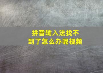 拼音输入法找不到了怎么办呢视频