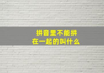 拼音里不能拼在一起的叫什么