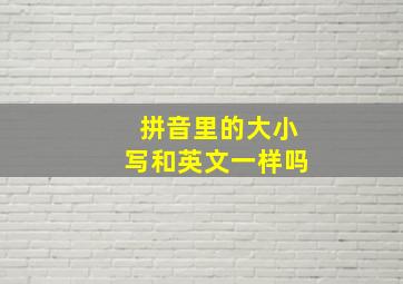 拼音里的大小写和英文一样吗