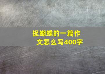 捉蝴蝶的一篇作文怎么写400字