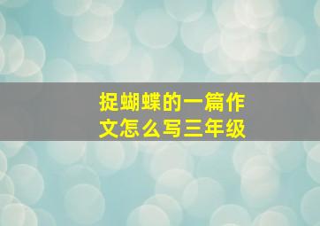 捉蝴蝶的一篇作文怎么写三年级