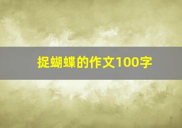 捉蝴蝶的作文100字