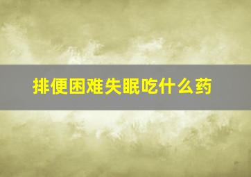 排便困难失眠吃什么药