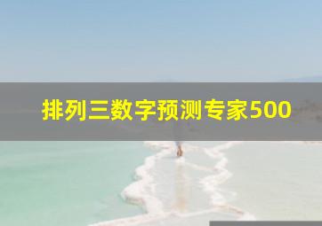 排列三数字预测专家500