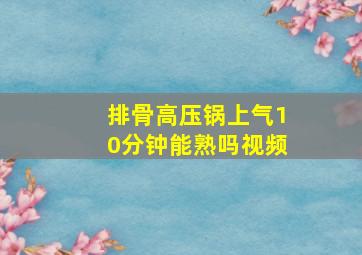 排骨高压锅上气10分钟能熟吗视频