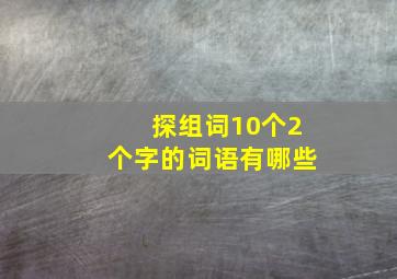 探组词10个2个字的词语有哪些