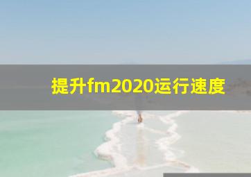 提升fm2020运行速度