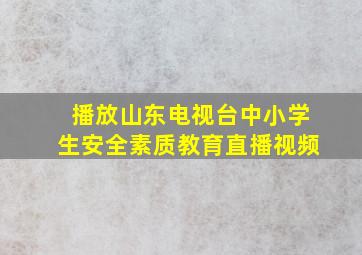 播放山东电视台中小学生安全素质教育直播视频