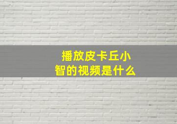 播放皮卡丘小智的视频是什么