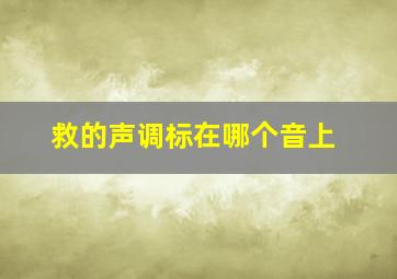 救的声调标在哪个音上