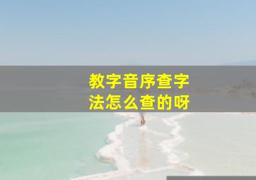 教字音序查字法怎么查的呀