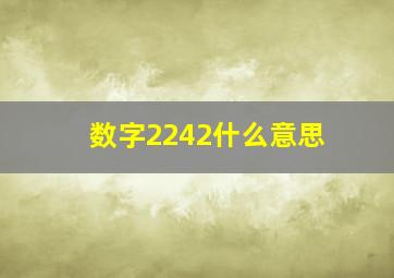 数字2242什么意思