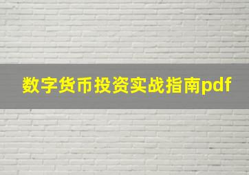 数字货币投资实战指南pdf