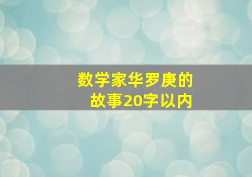 数学家华罗庚的故事20字以内