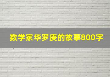 数学家华罗庚的故事800字