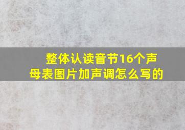 整体认读音节16个声母表图片加声调怎么写的