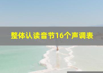 整体认读音节16个声调表