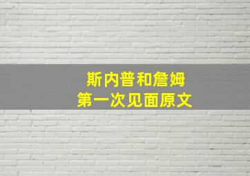 斯内普和詹姆第一次见面原文