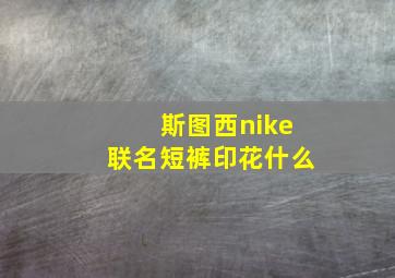 斯图西nike联名短裤印花什么