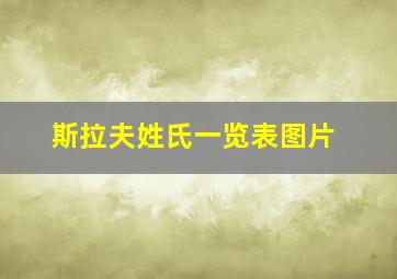 斯拉夫姓氏一览表图片