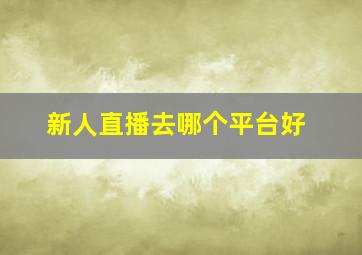 新人直播去哪个平台好