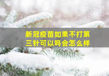 新冠疫苗如果不打第三针可以吗会怎么样