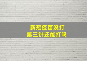 新冠疫苗没打第三针还能打吗