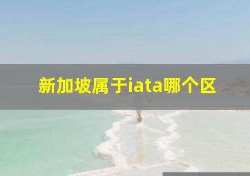 新加坡属于iata哪个区