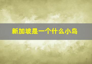 新加坡是一个什么小岛