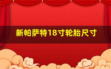 新帕萨特18寸轮胎尺寸