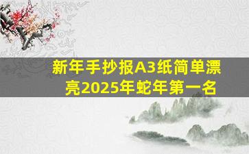 新年手抄报A3纸简单漂亮2025年蛇年第一名