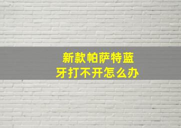 新款帕萨特蓝牙打不开怎么办