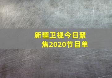 新疆卫视今日聚焦2020节目单