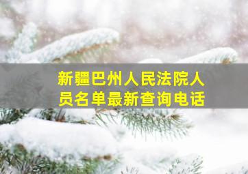 新疆巴州人民法院人员名单最新查询电话