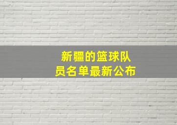 新疆的篮球队员名单最新公布