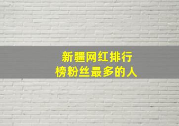 新疆网红排行榜粉丝最多的人