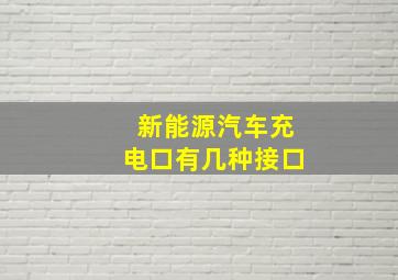 新能源汽车充电口有几种接口