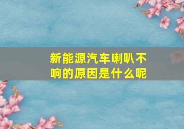 新能源汽车喇叭不响的原因是什么呢