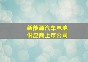 新能源汽车电池供应商上市公司